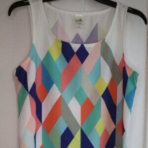Brenda's USA Geometric Color Block Slip Mini Dress Women's Small NWOT